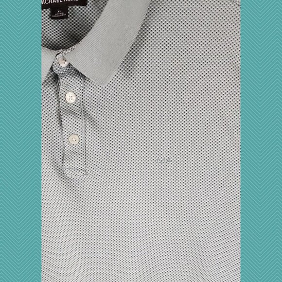 Michael Kors Gray Dots Printed Polo Shirt - Picture 2 of 4